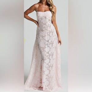 SHOWPO LILY SHEER JACQUARD MAXI DRESS